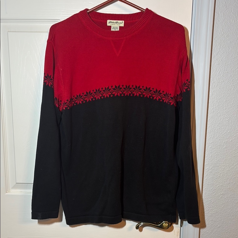 Vintage Christmas Red and Black Sweater